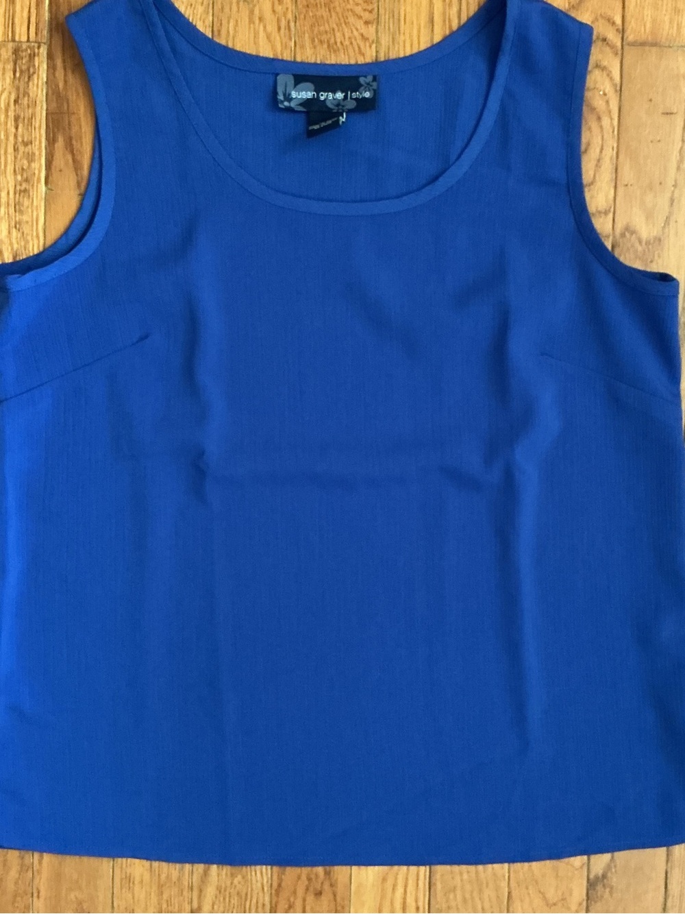 Susan Graver Sleeveless Scoop Neck Tank‎ - Cobalt Blue